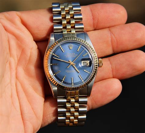 vintage rolex datejust stainless steel model 1601|Rolex Datejust 1601 blue dial.